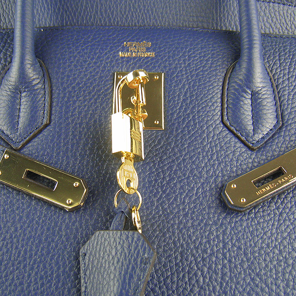 Replica Hermes Birkin 40CM Togo Bag Dark Blue 6099 Online - Click Image to Close